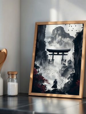 Samurai Torii Nebelrot