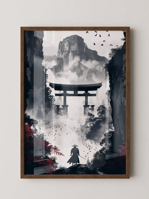 Samurai Torii Nebelrot