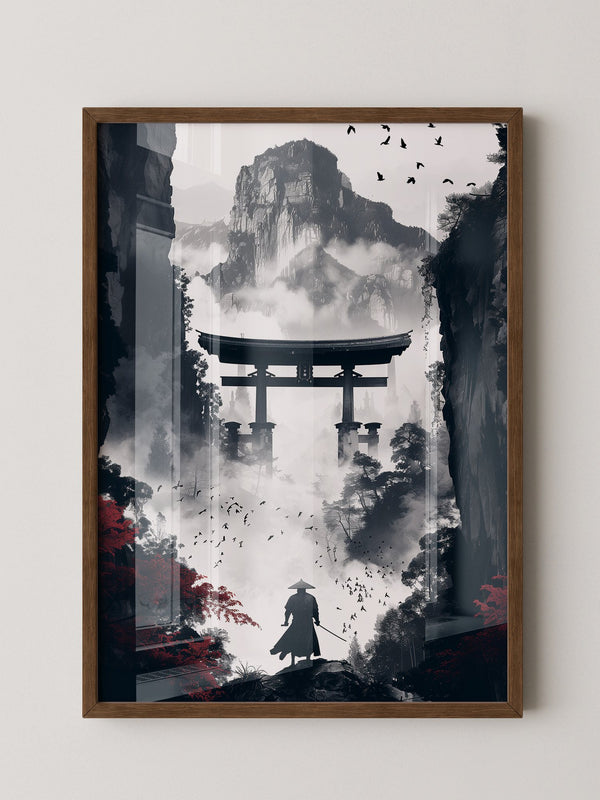 Samurai Torii Nebelrot