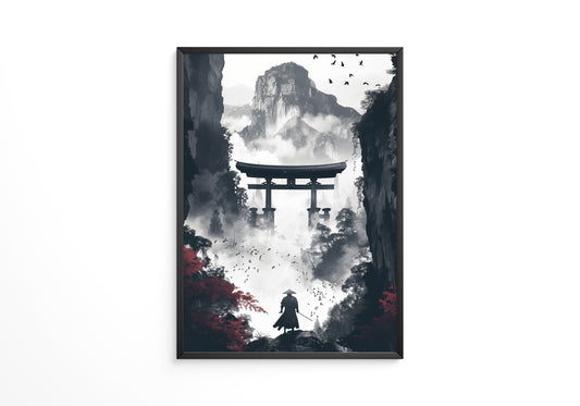 Samurai Torii Nebelrot