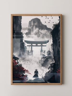 Samurai Torii Nebelrot