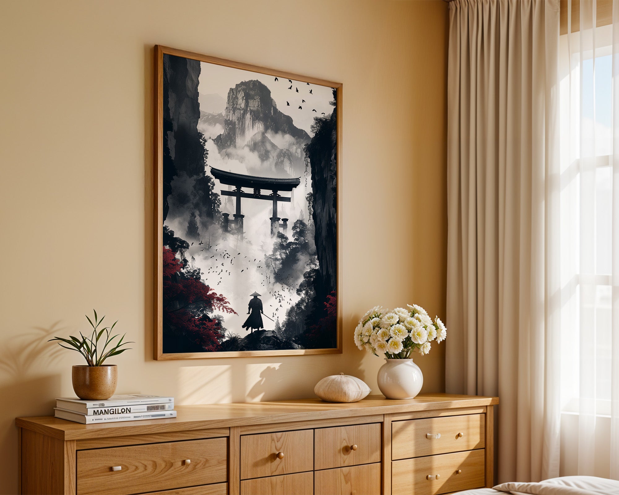 Samurai Torii Nebelrot