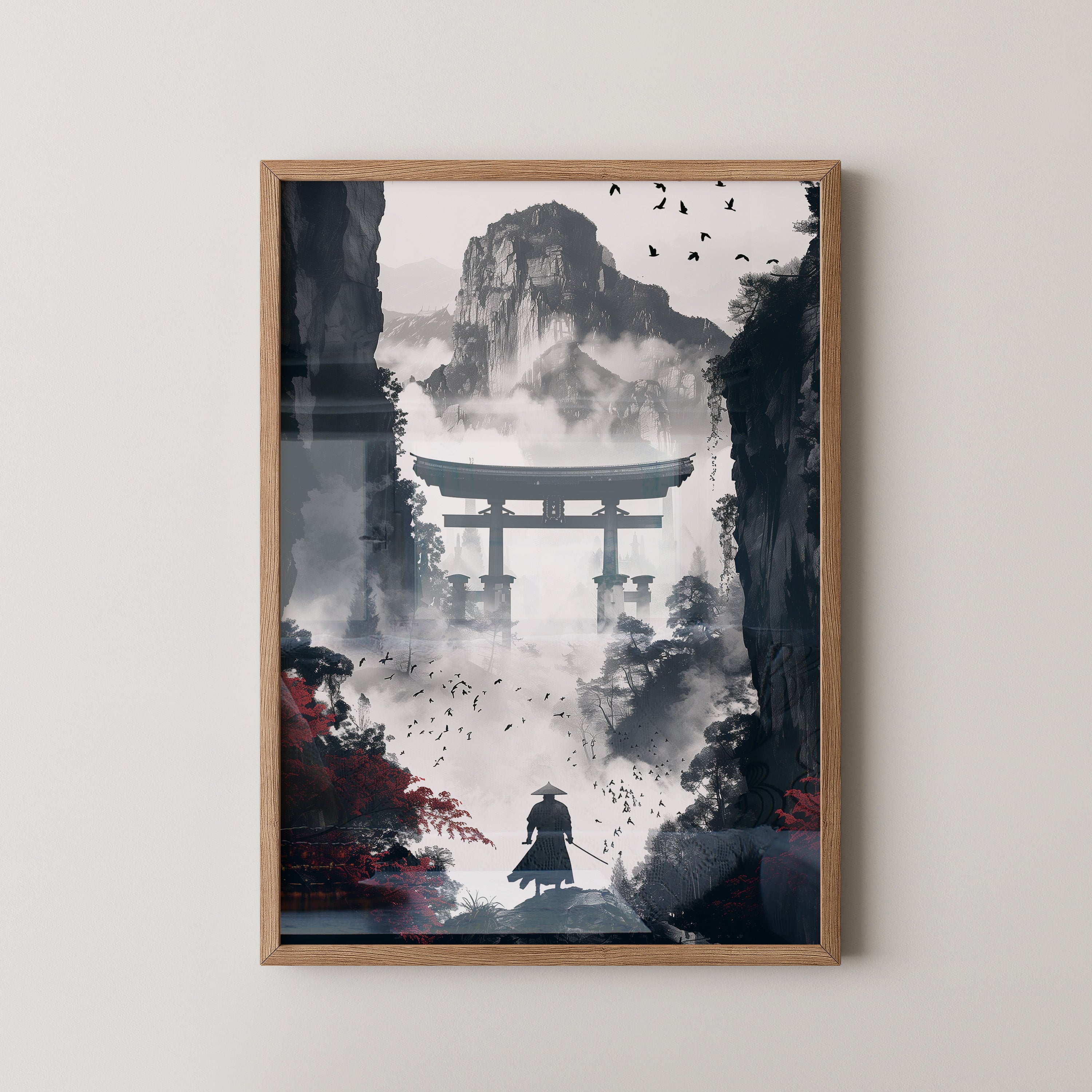 Samurai Torii Nebelrot