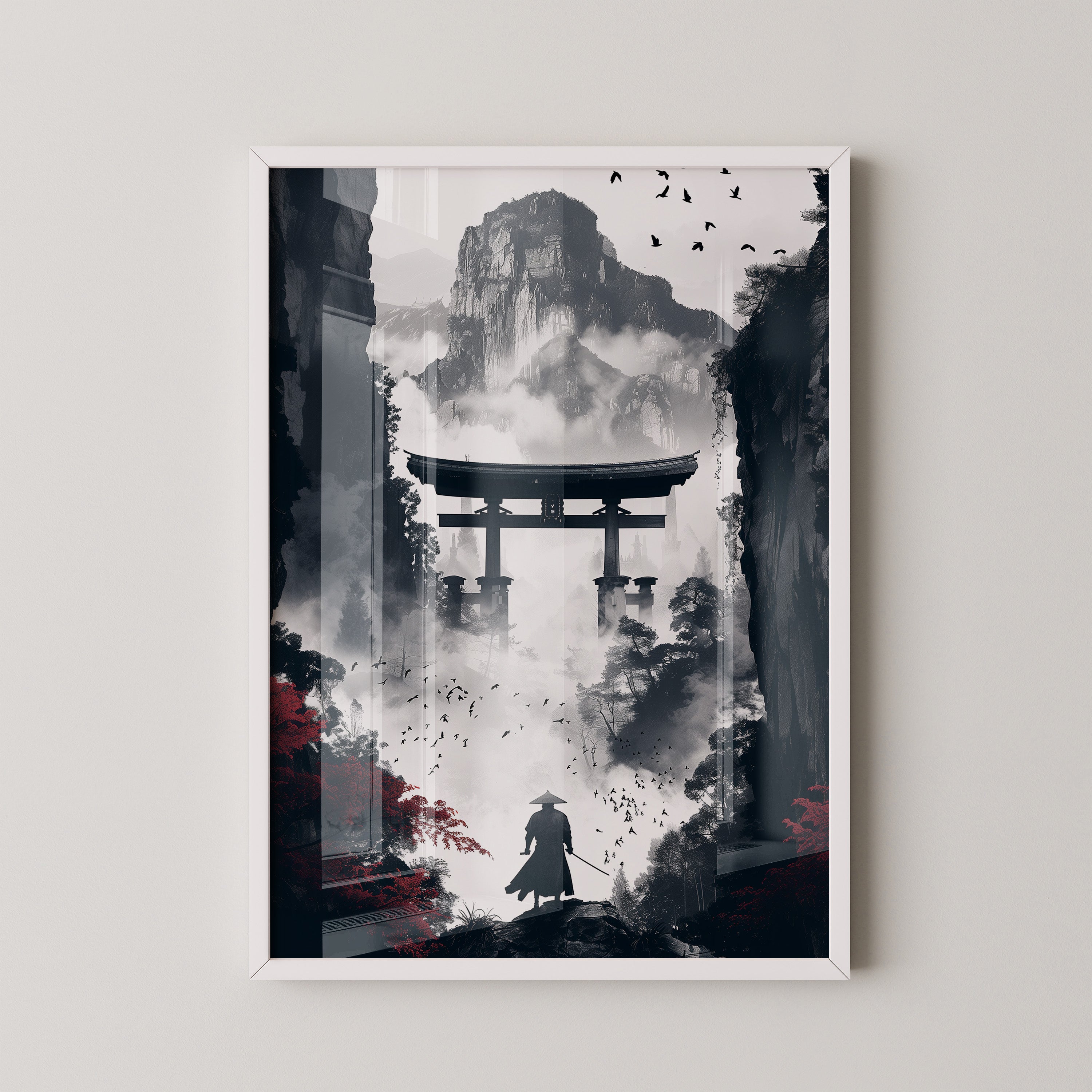 Samurai Torii Nebelrot