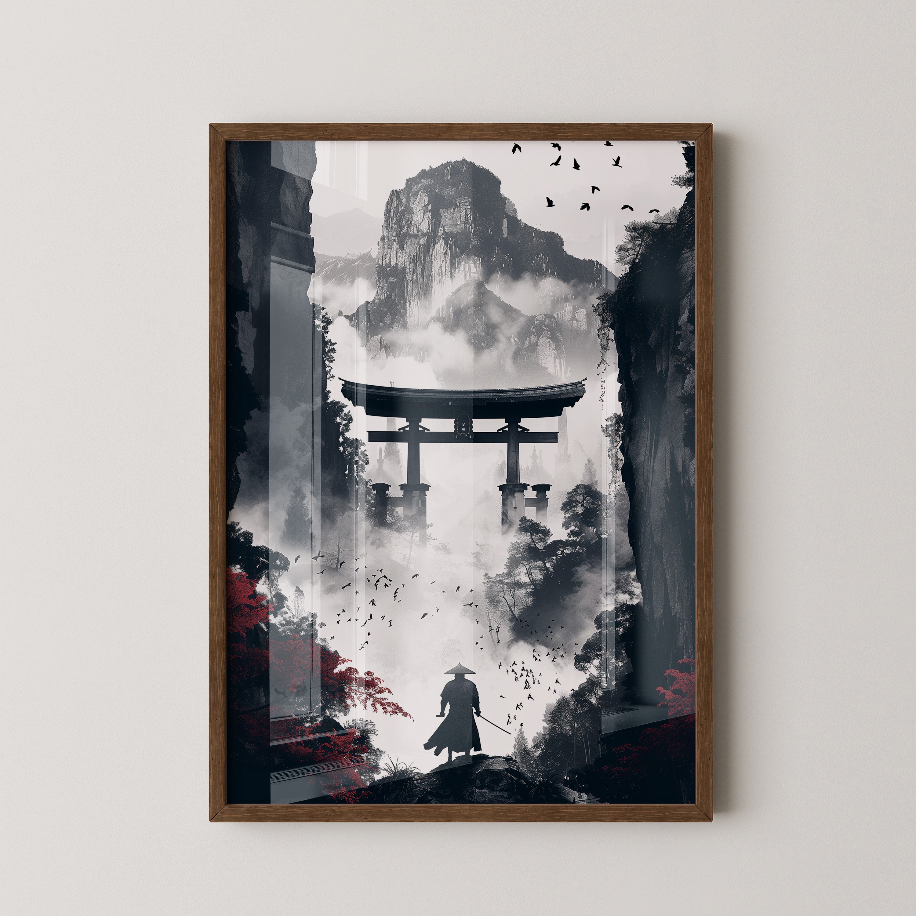 Samurai Torii Nebelrot