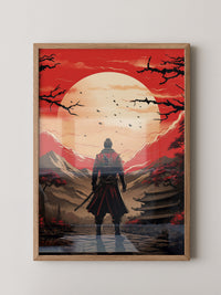 Samurai Sonnenuntergang Rot