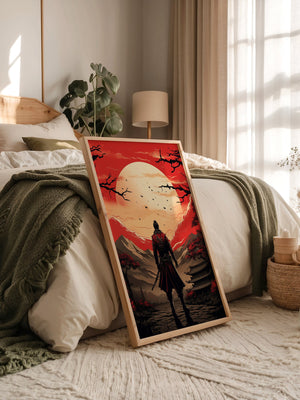 Samurai Sonnenuntergang Rot