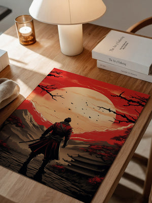 Samurai Sonnenuntergang Rot