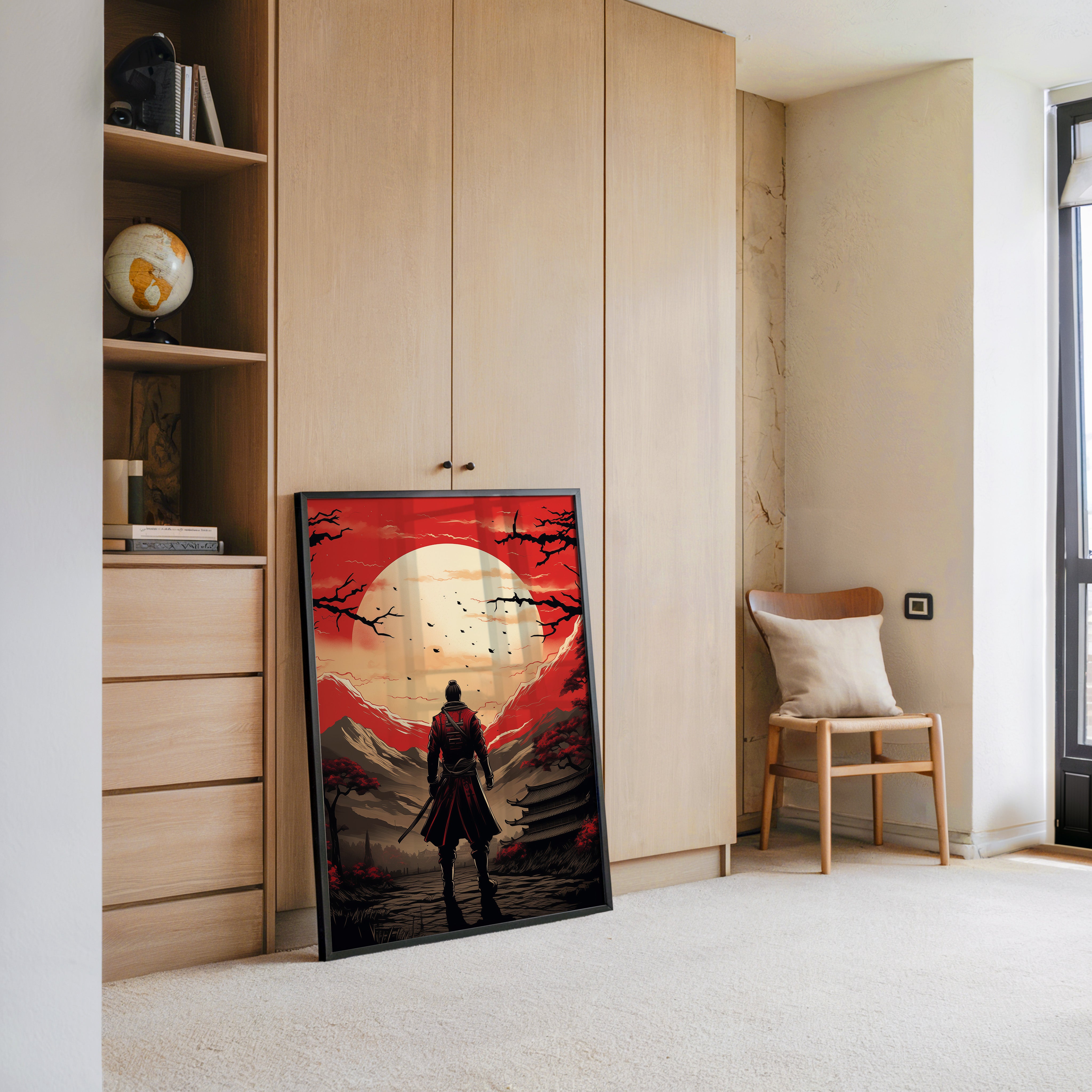 Samurai Sonnenuntergang Rot