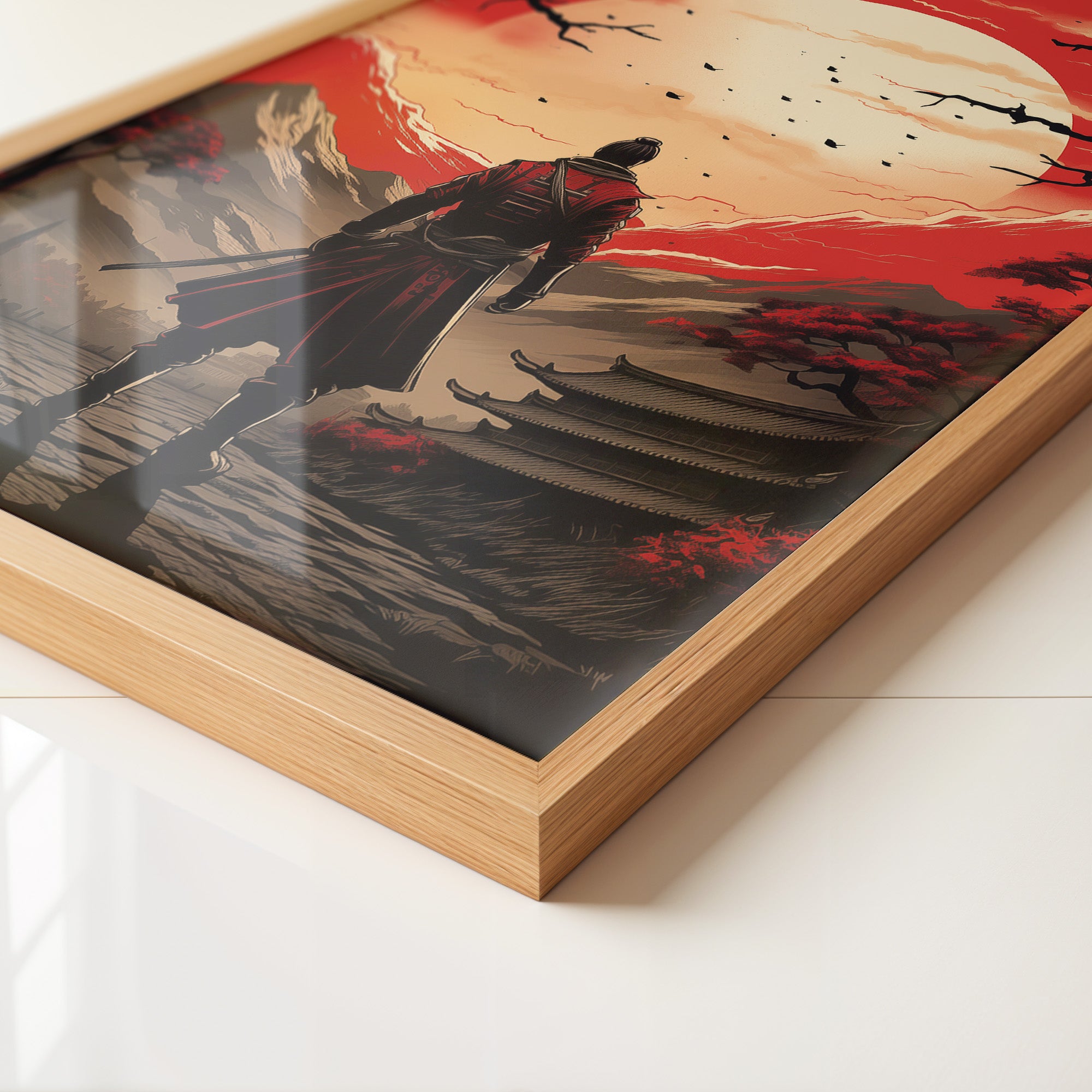 Samurai Sonnenuntergang Rot