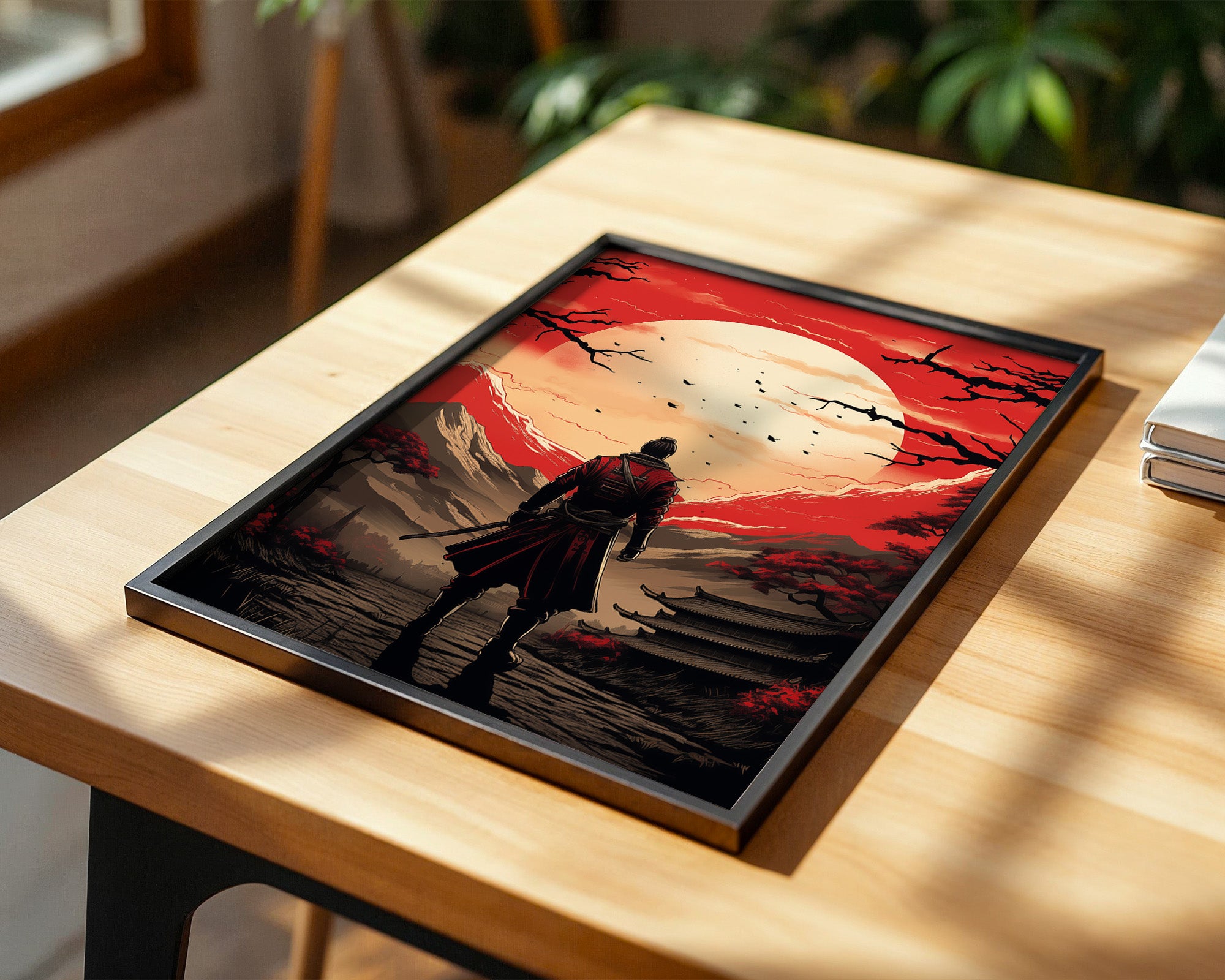 Samurai Sonnenuntergang Rot