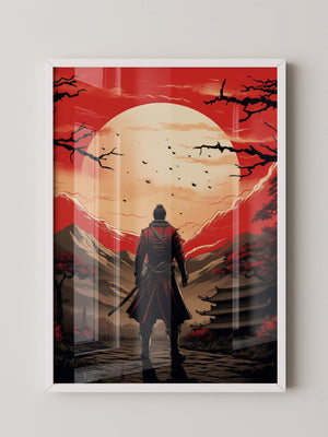 Samurai Sonnenuntergang Rot