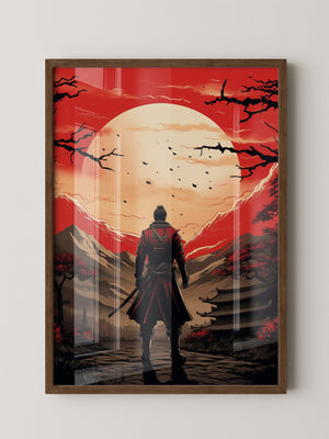 Samurai Sonnenuntergang Rot