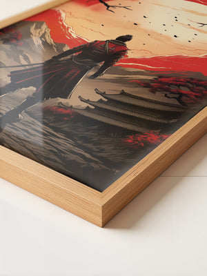 Samurai Sonnenuntergang Rot