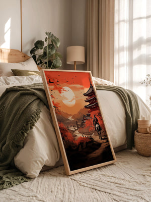 Samurai Sonnenuntergang rot