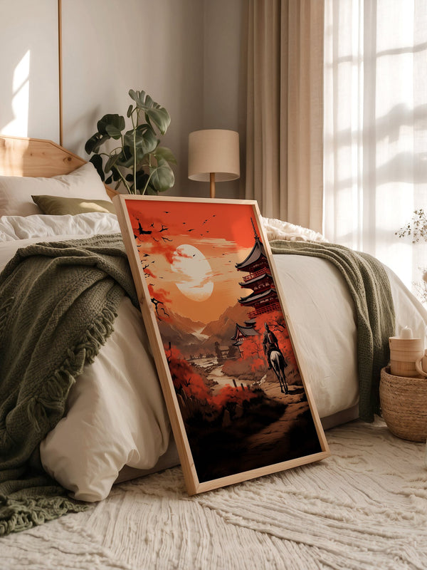 Samurai Sonnenuntergang rot