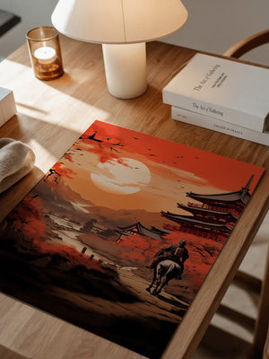 Samurai Sonnenuntergang rot