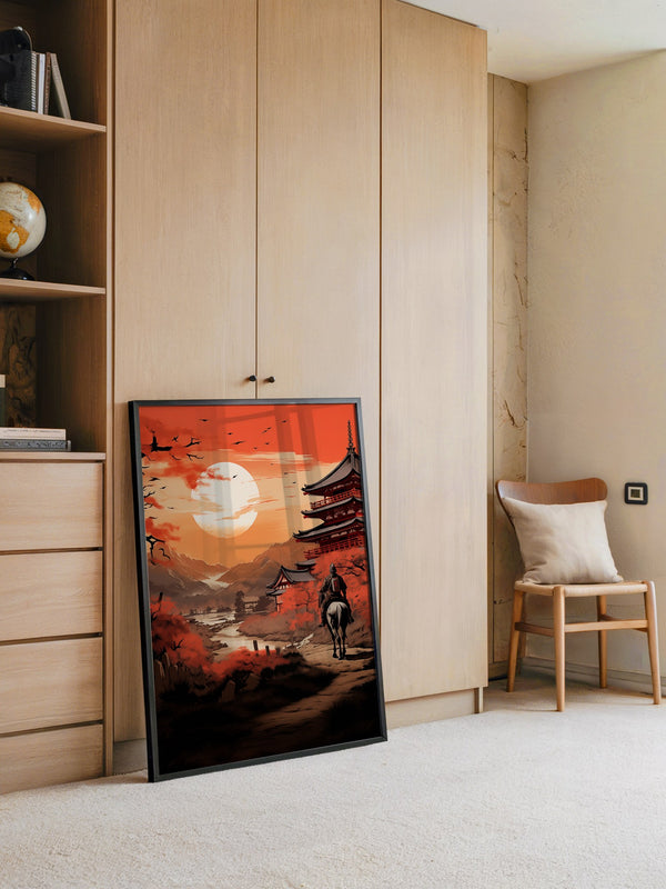 Samurai Sonnenuntergang rot