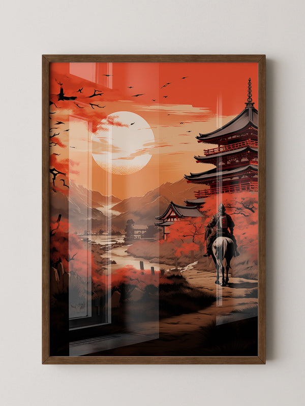 Samurai Sonnenuntergang rot