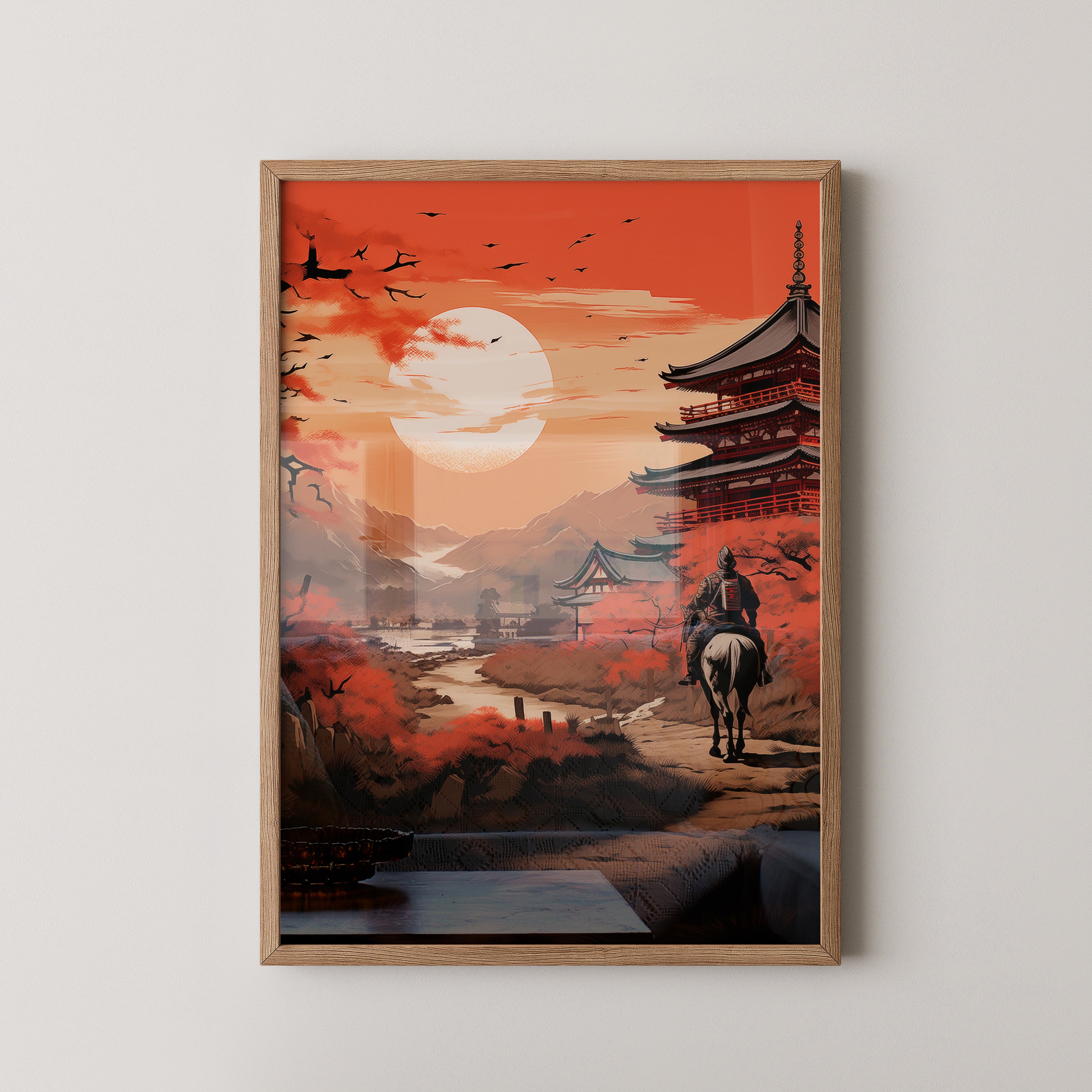 Samurai Sonnenuntergang rot