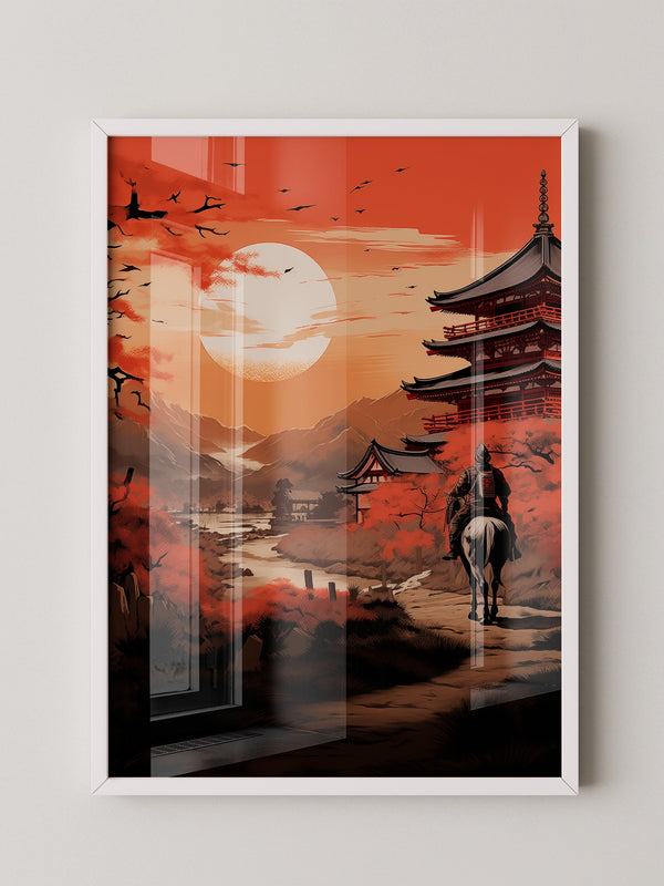 Samurai Sonnenuntergang rot