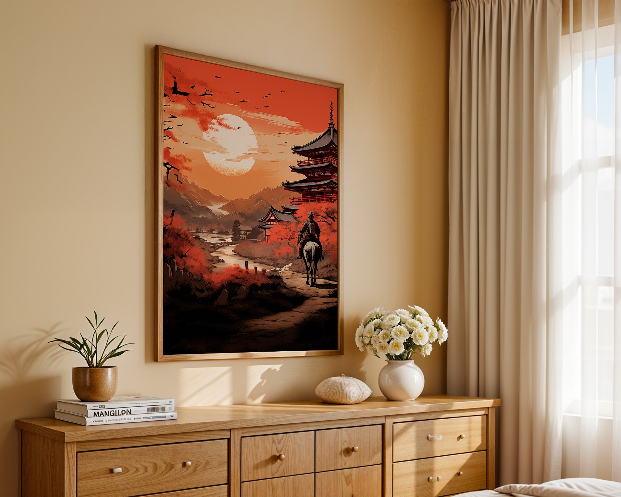 Samurai Sonnenuntergang rot