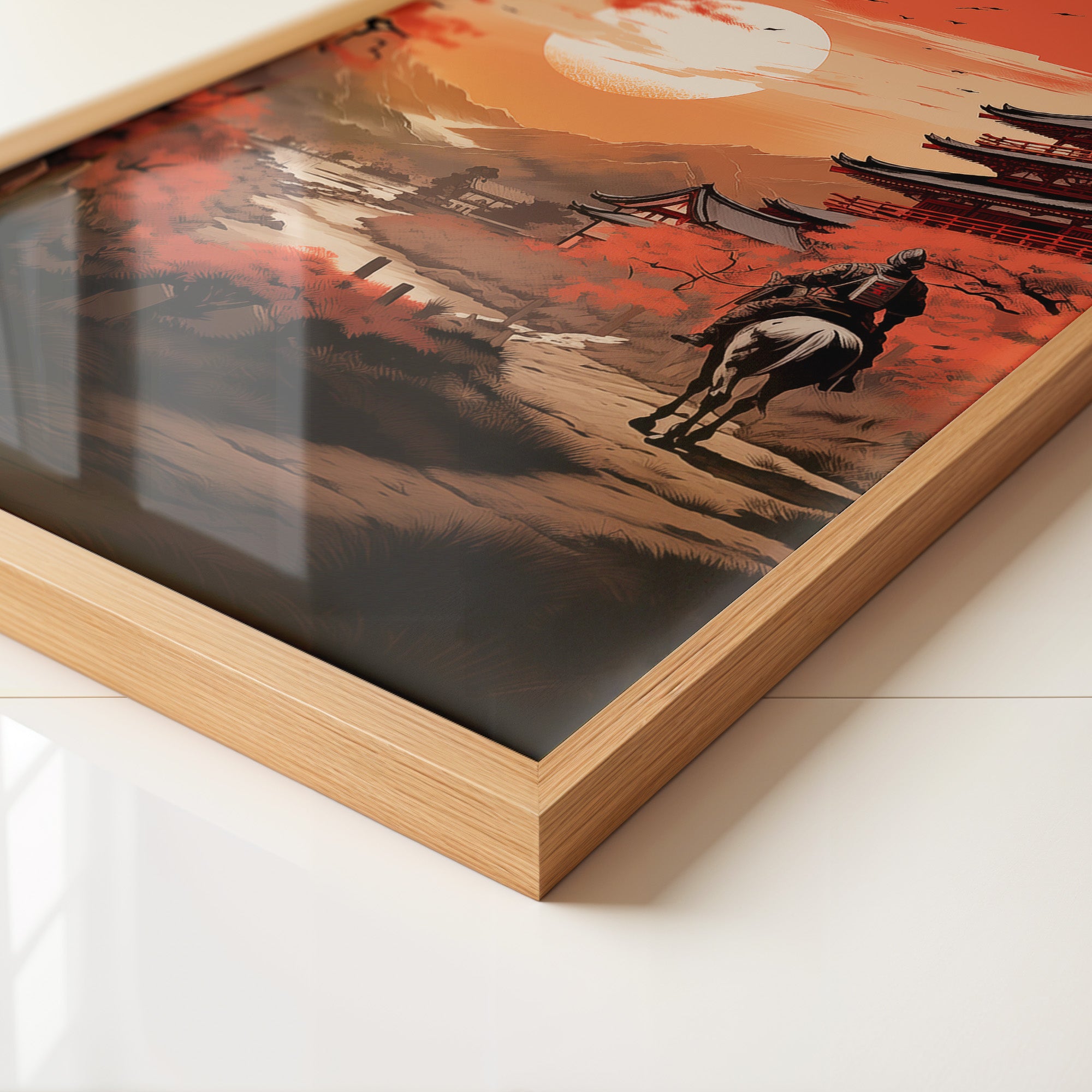 Samurai Sonnenuntergang rot