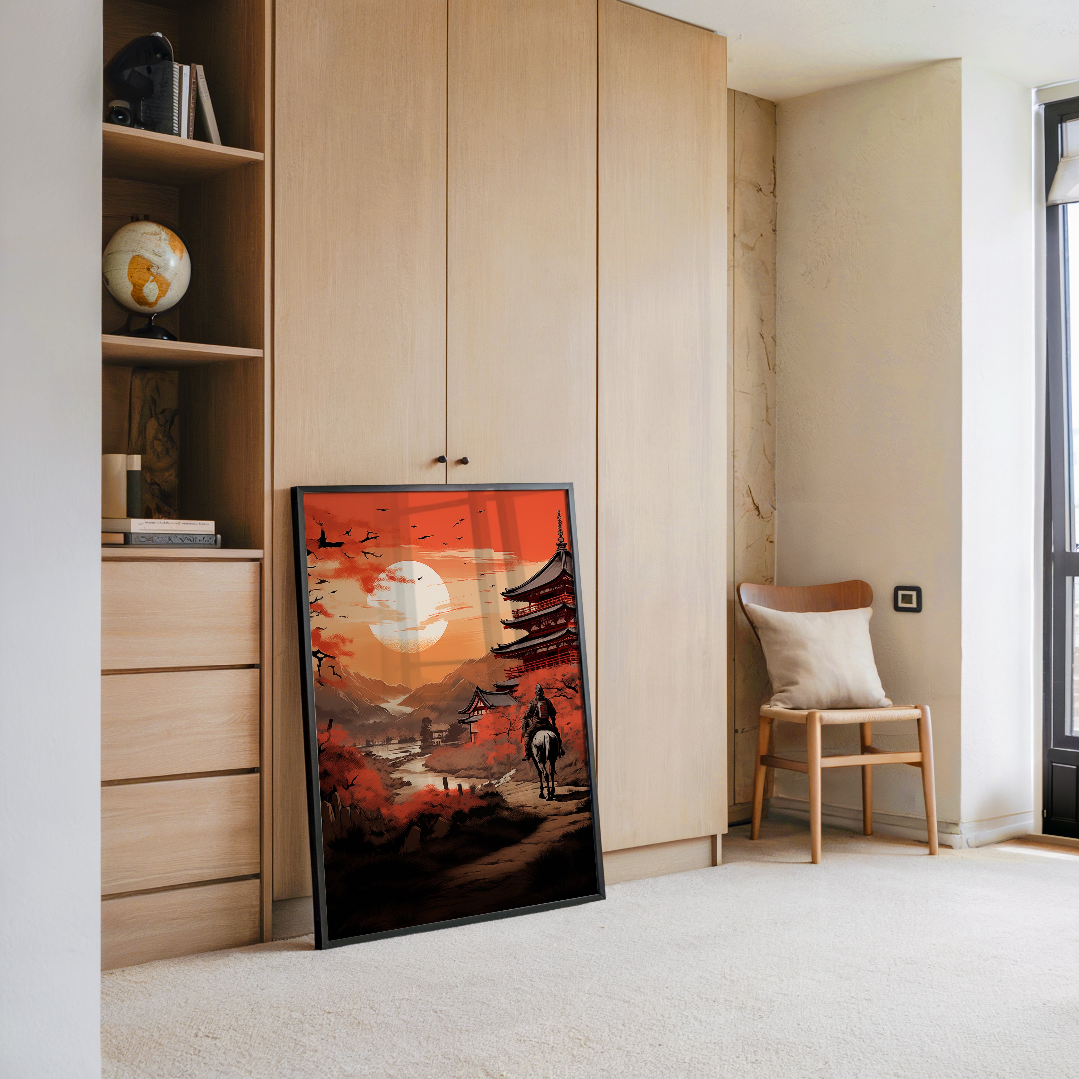 Samurai Sonnenuntergang rot