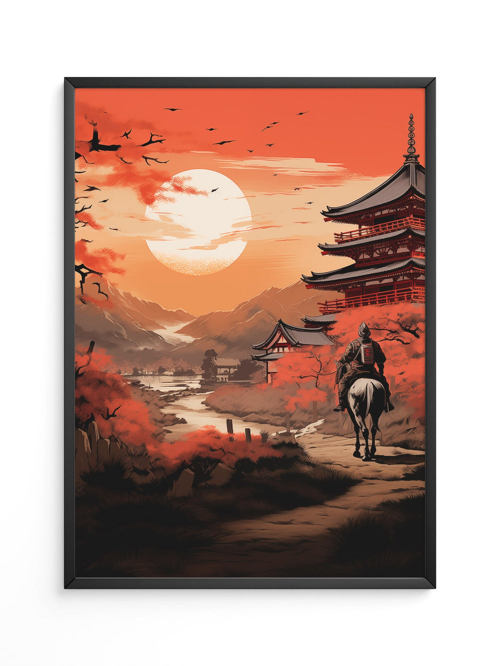Samurai Sonnenuntergang rot