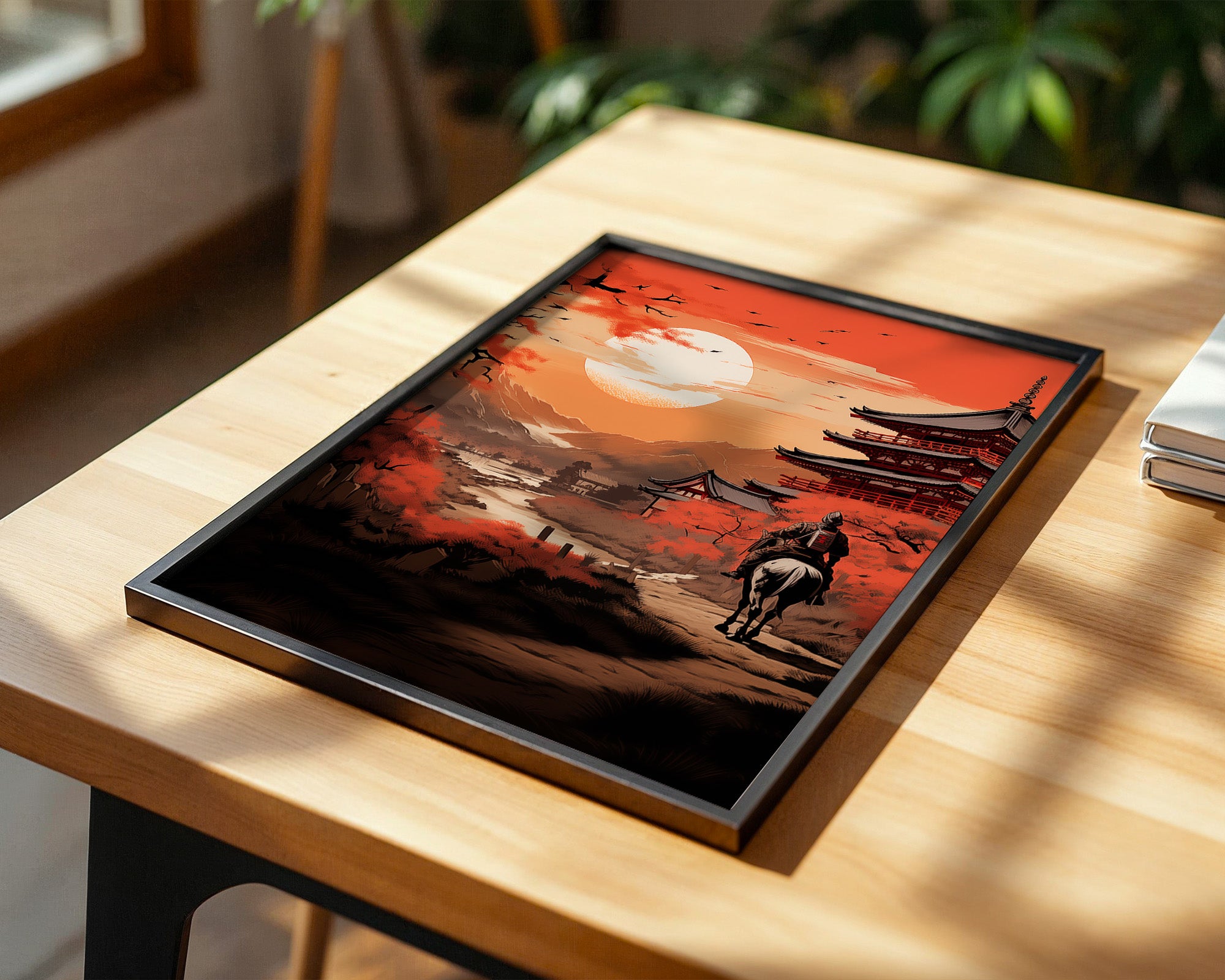 Samurai Sonnenuntergang rot