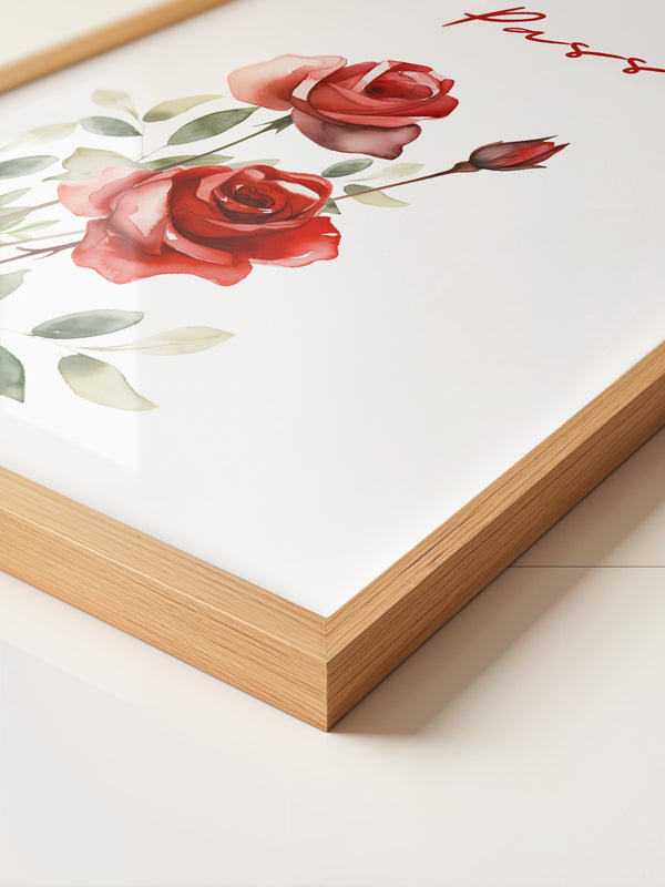 Rosen Aquarell Rotgrün