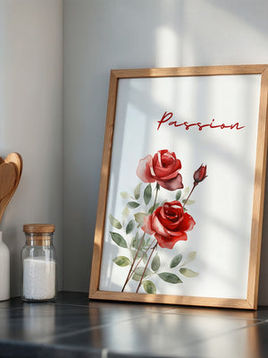 Rosen Aquarell Rotgrün