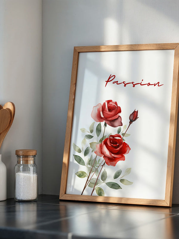 Rosen Aquarell Rotgrün