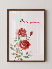 Rosen Aquarell Rotgrün