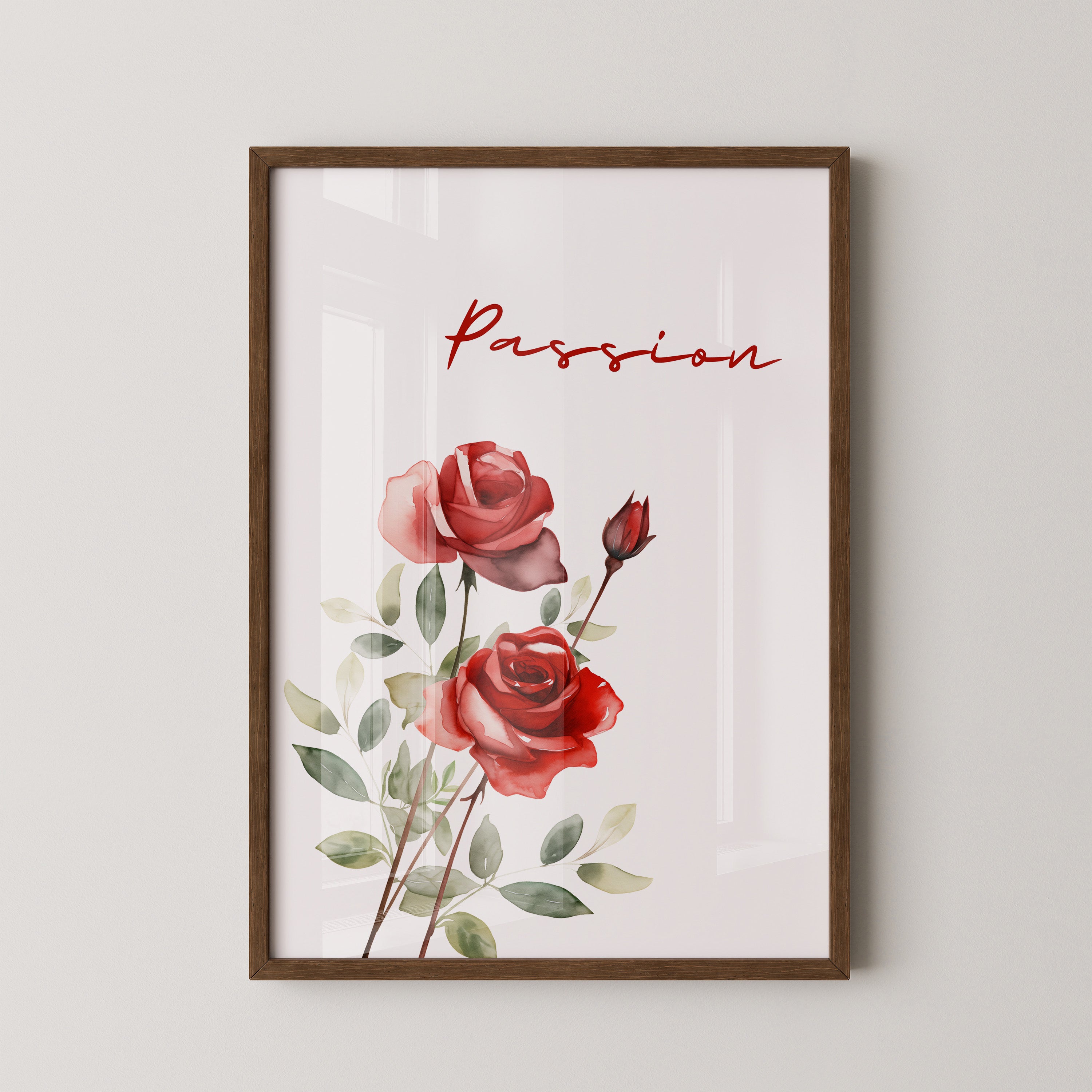 Rosen Aquarell Rotgrün