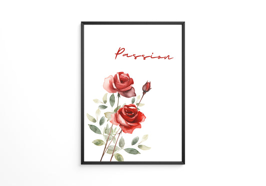 Rosen Aquarell Rotgrün
