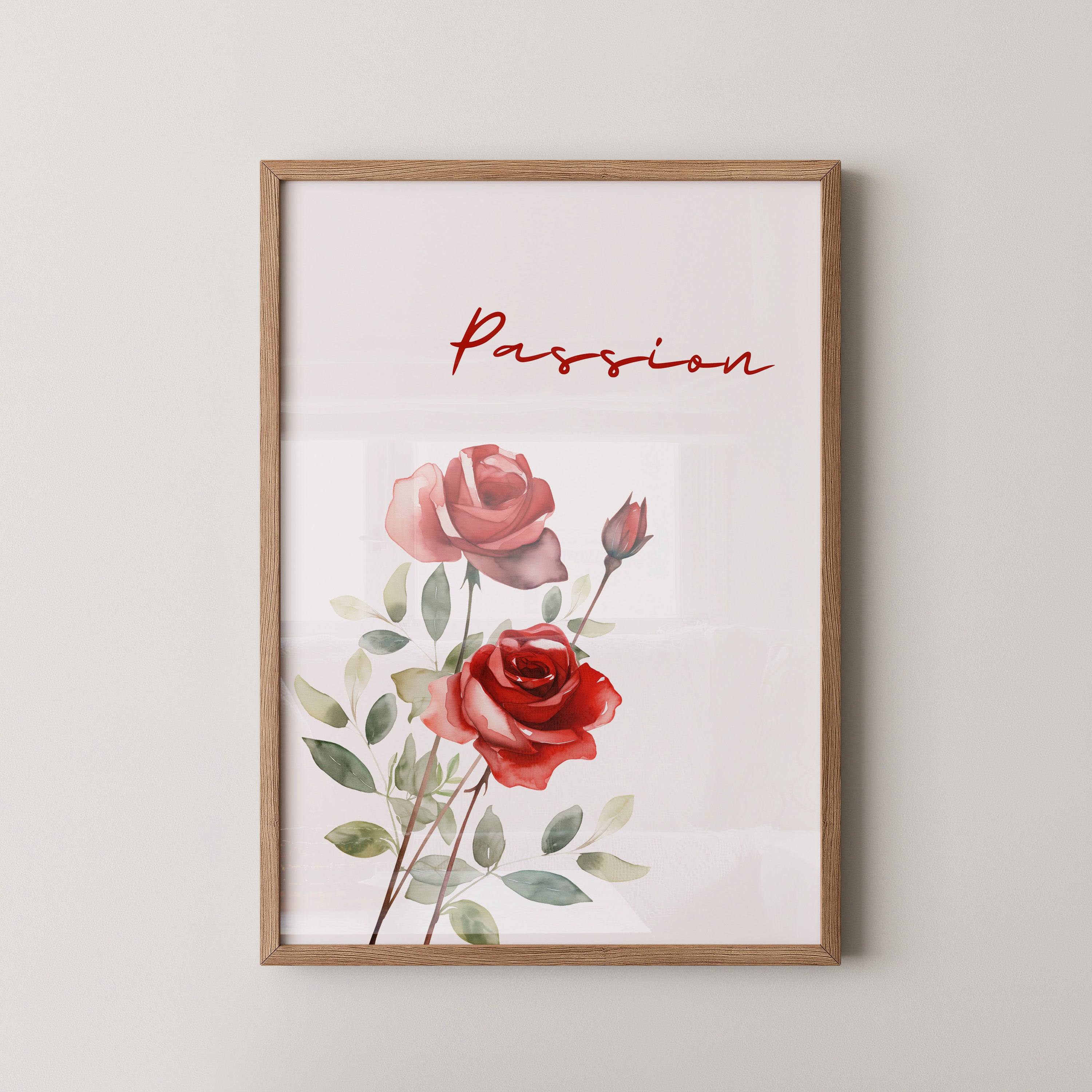 Rosen Aquarell Rotgrün