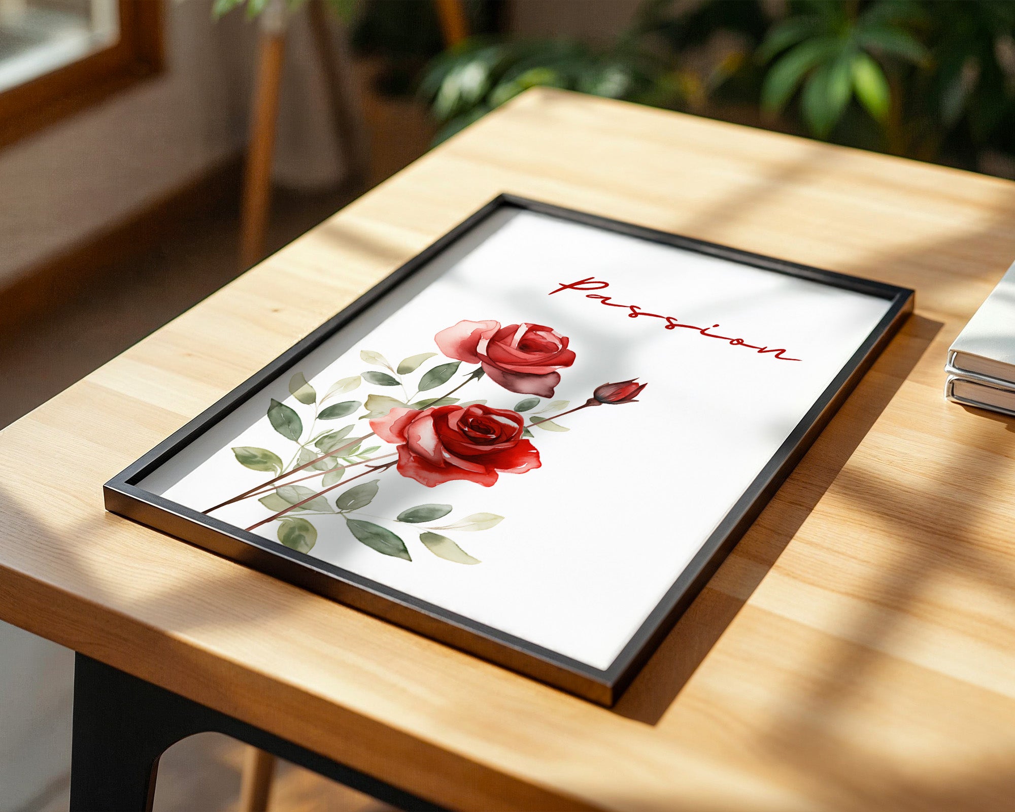 Rosen Aquarell Rotgrün