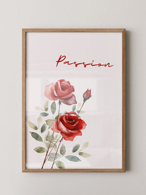 Rosen Aquarell Rotgrün