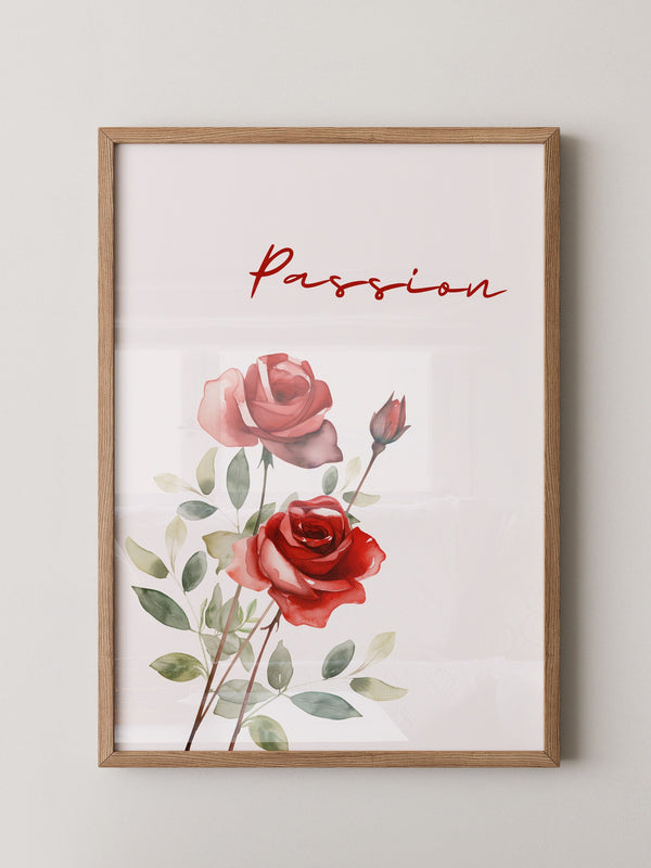 Rosen Aquarell Rotgrün