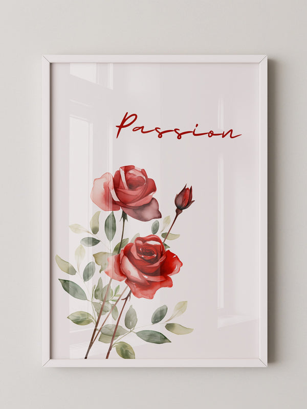 Rosen Aquarell Rotgrün