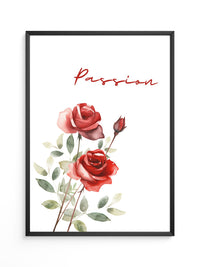 Rosen Aquarell Rotgrün