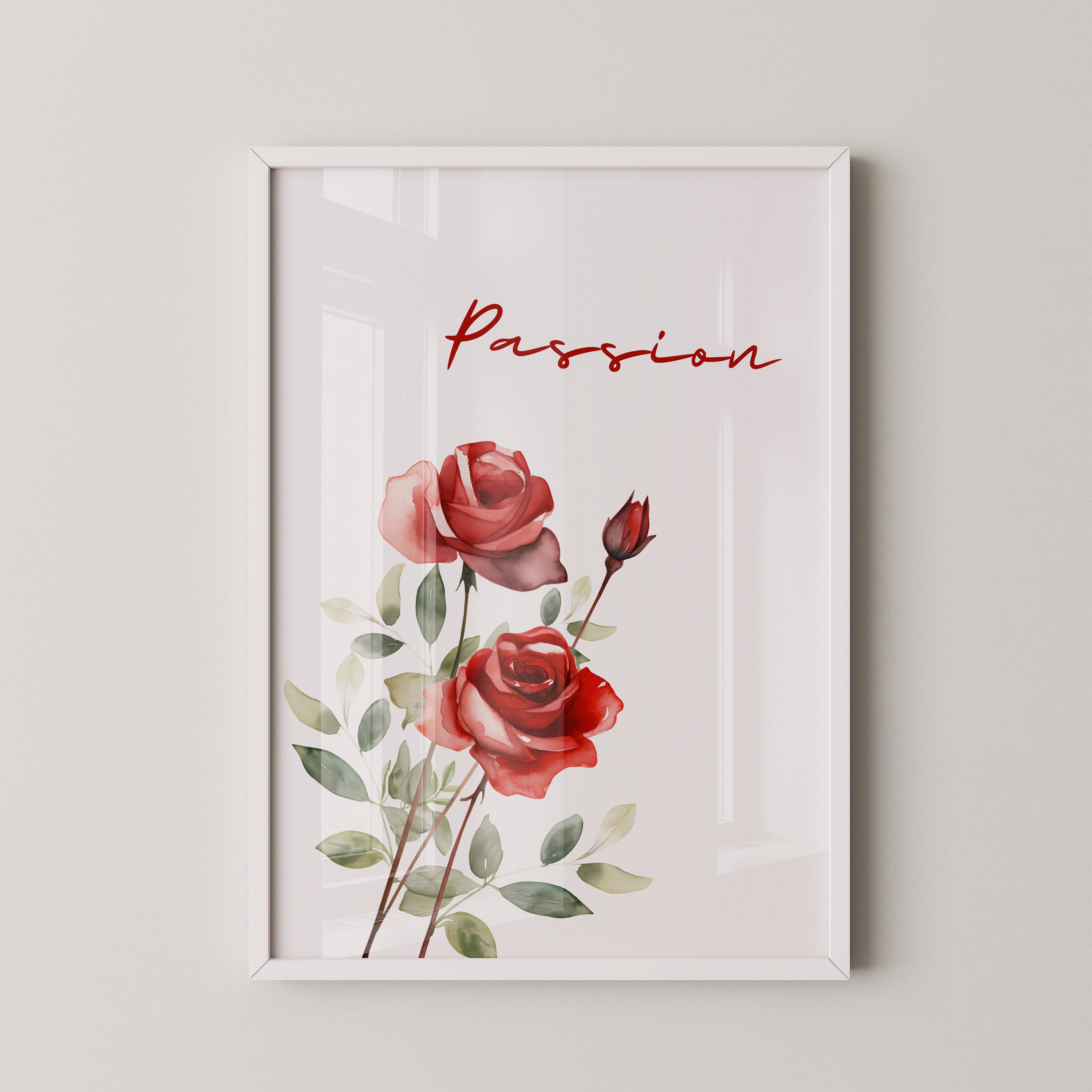 Rosen Aquarell Rotgrün