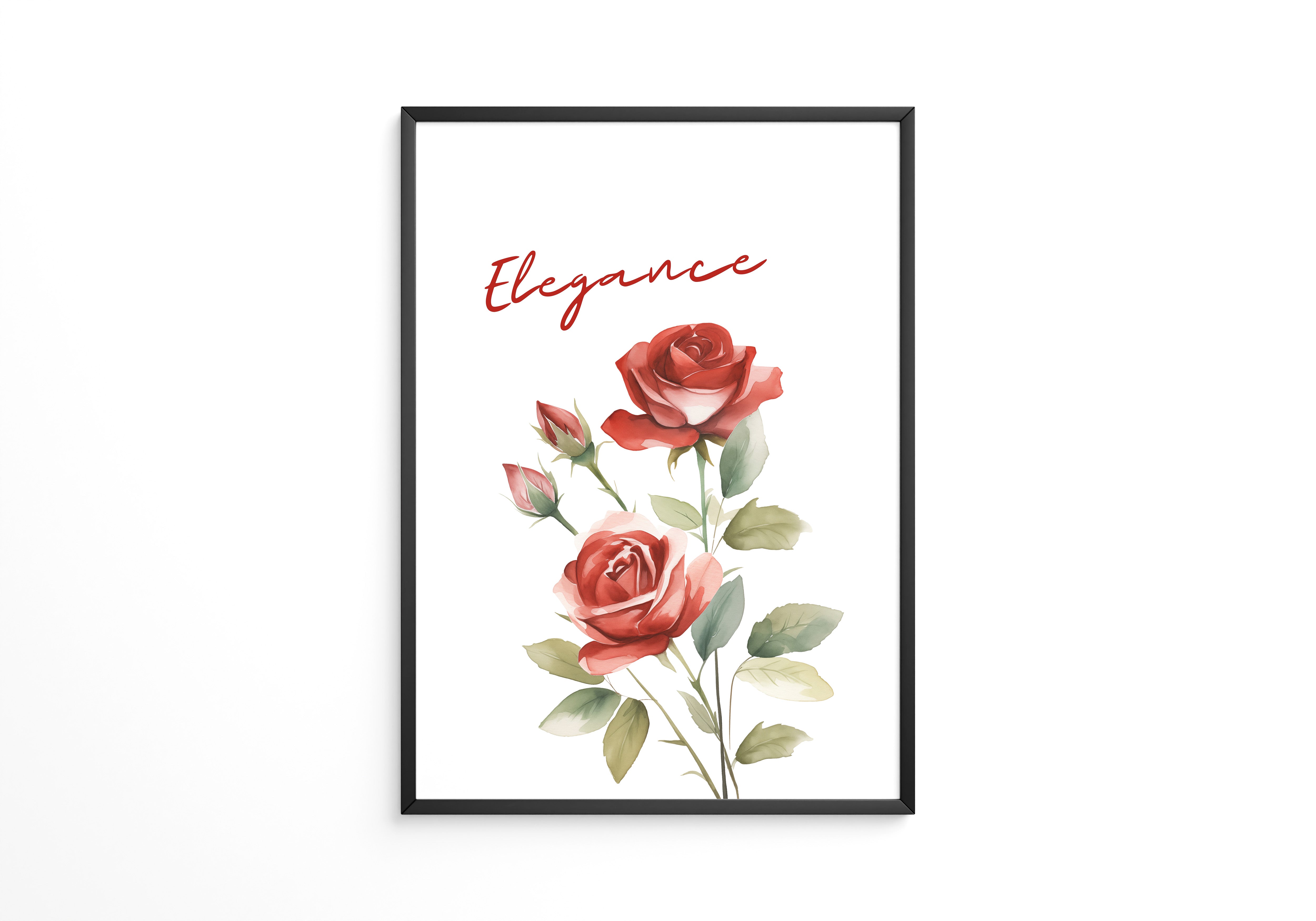 Rote Rosen Aquarell Stil