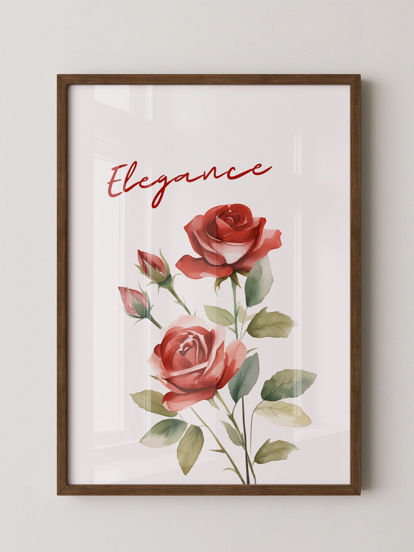 Rote Rosen Aquarell Stil