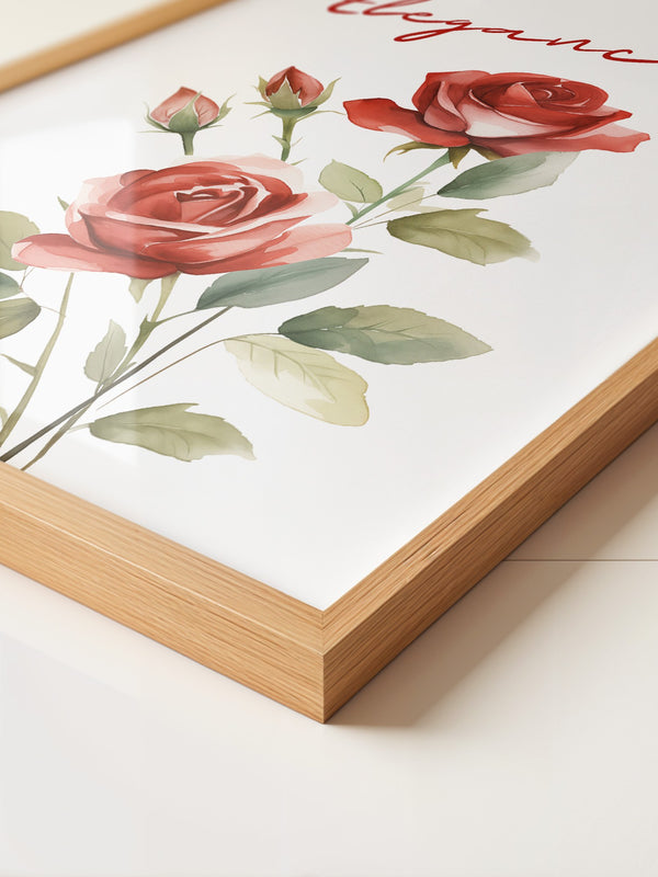 Rote Rosen Aquarell Stil
