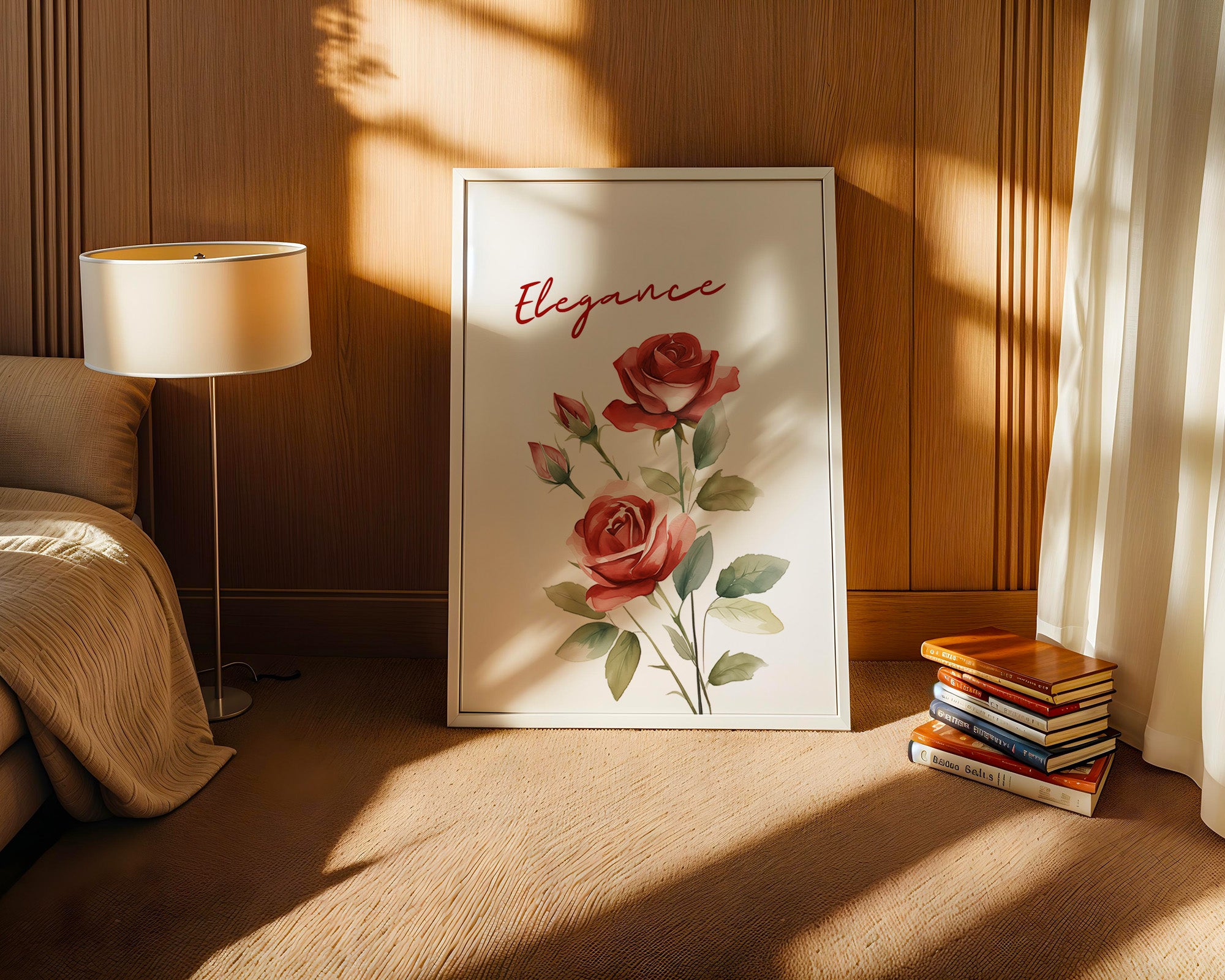 Rote Rosen Aquarell Stil