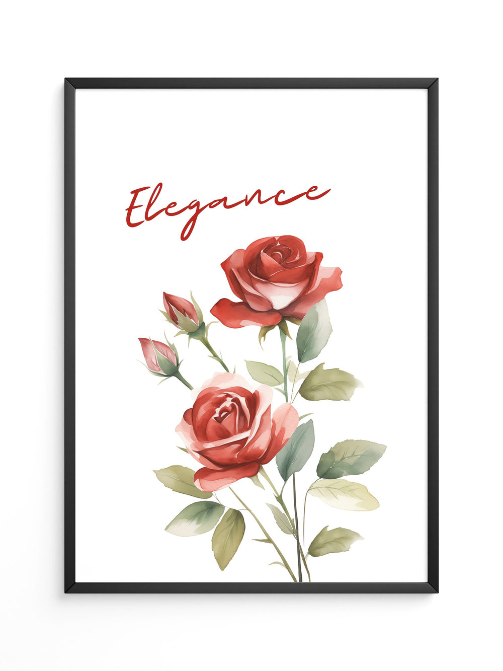 Rote Rosen Aquarell Stil
