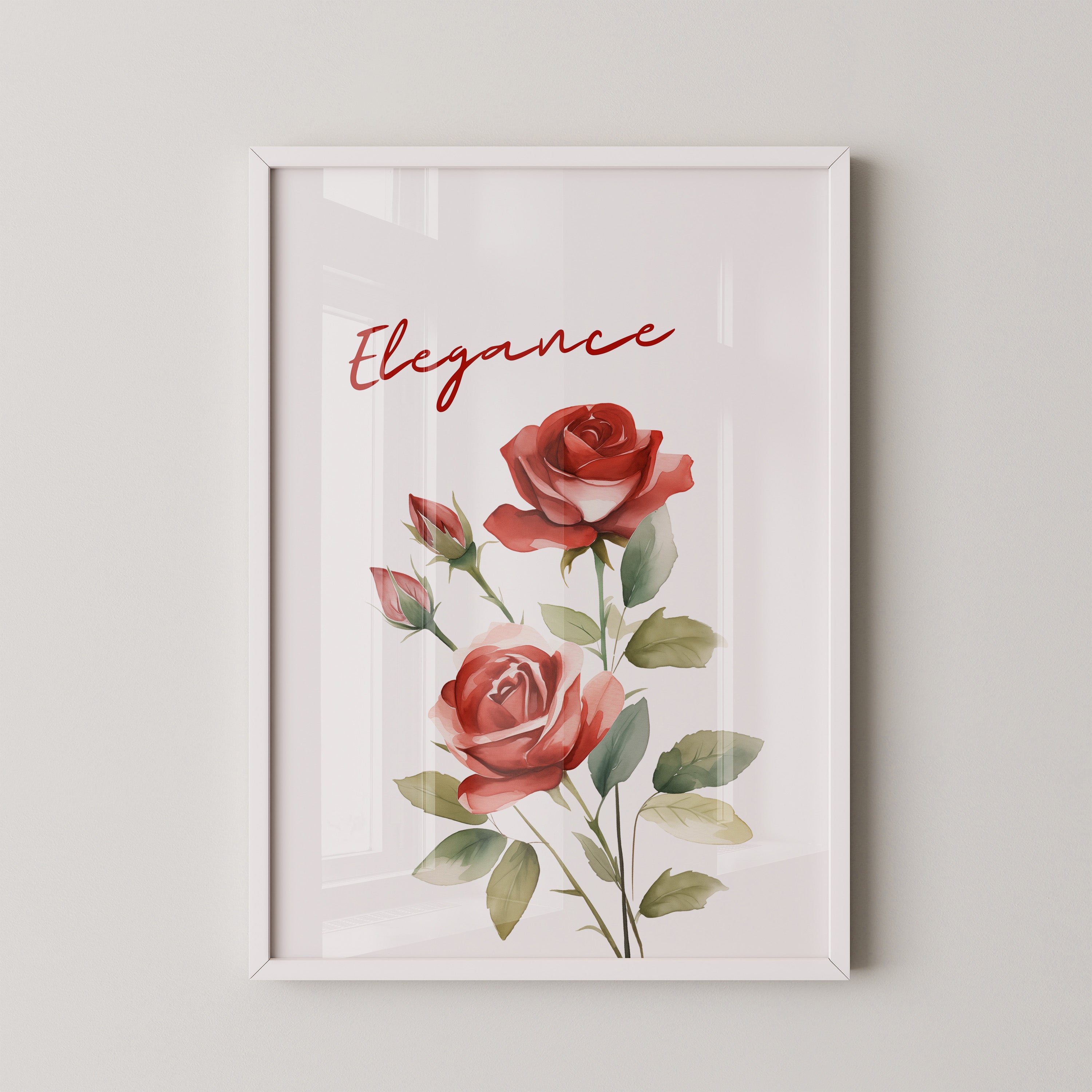 Rote Rosen Aquarell Stil