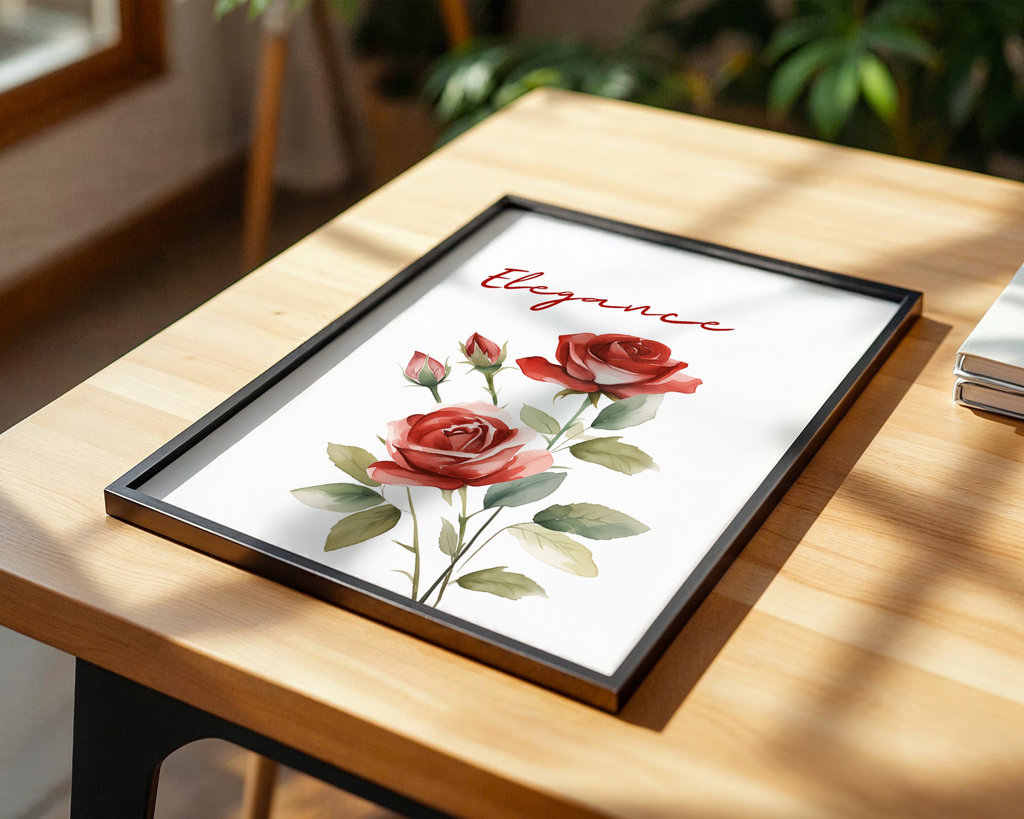 Rote Rosen Aquarell Stil